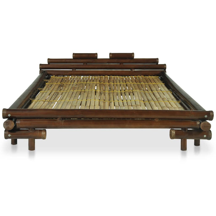 Bed Frame Dark Brown Bamboo 140x200 cm.