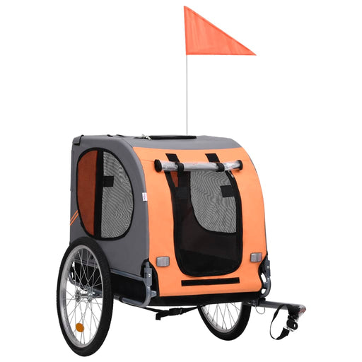 Dog Bike Trailer Orange and Grey.
