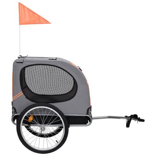 Dog Bike Trailer Orange and Grey.