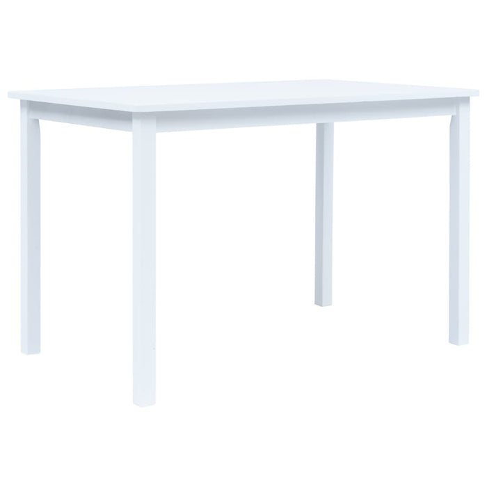 Dining Table White 114x71x75 cm Solid Rubber Wood.