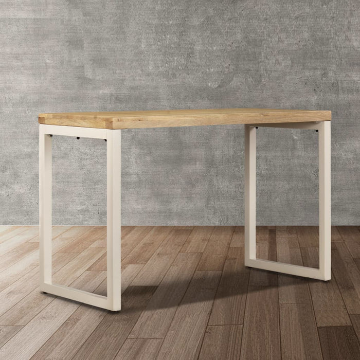 Dining Table 115x55x76 cm Solid Mango Wood and Steel.