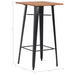 Bar Table Black 60x60x108 cm Solid Pine Wood Steel.