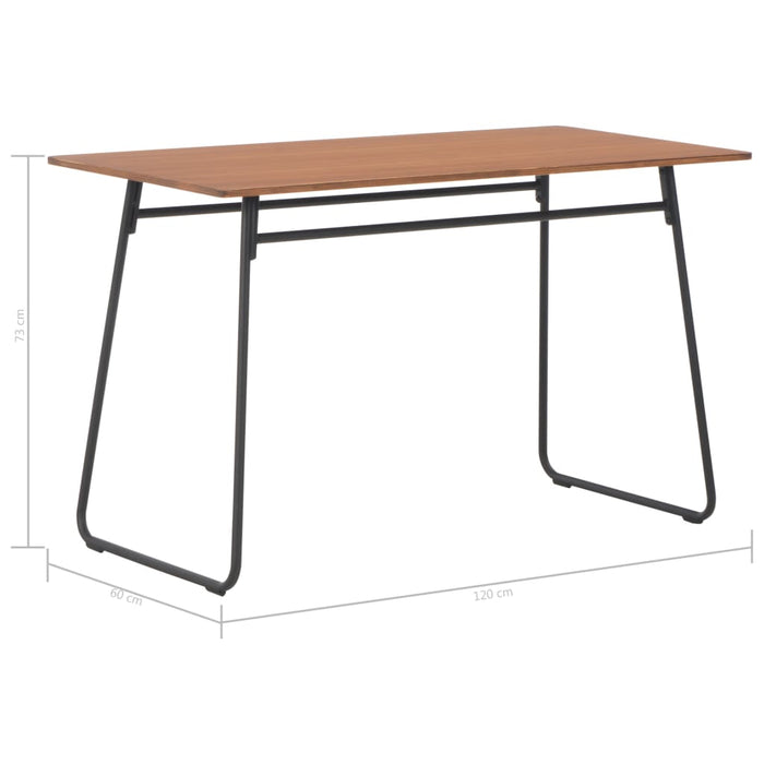 Dining Table Brown 120x60x73 cm Solid Plywood Steel.