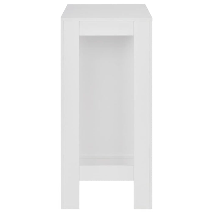 Bar Table with Shelf White 110x50x103 cm.