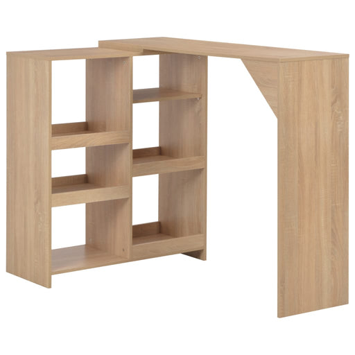 Bar Table with Moveable Shelf Oak 138x39x110 cm.