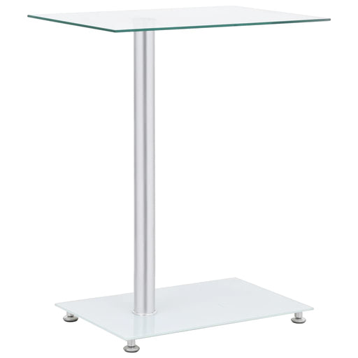 U-Shaped Side Table Transparent 45x30x58 cm Tempered Glass.