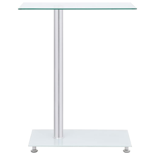U-Shaped Side Table Transparent 45x30x58 cm Tempered Glass.