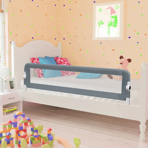 Toddler Safety Bed Rail Grey 150x42 cm Polyester.
