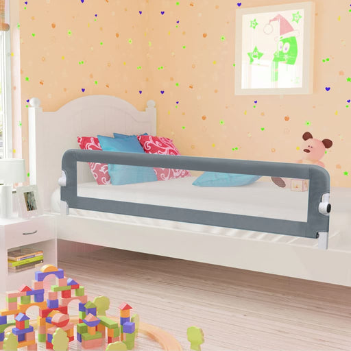 Toddler Safety Bed Rail Grey 180x42 cm Polyester.