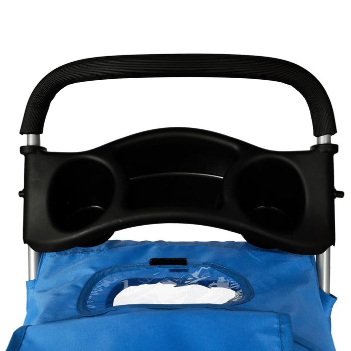 Folding Pet Stroller Dog/Cat Travel Carrier Blue.