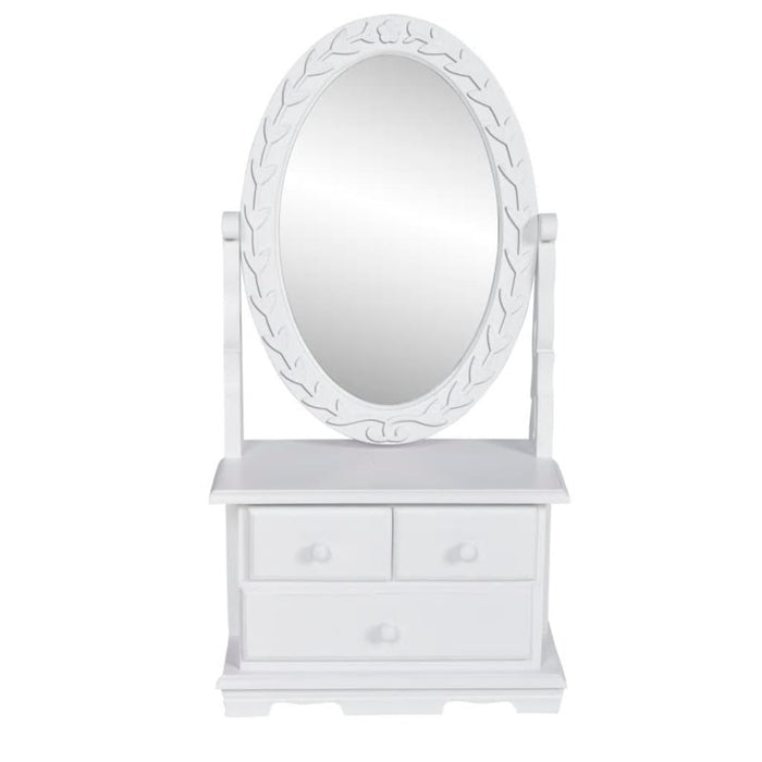 Vanity Makeup Table with Oval Swing Mirror MDF.