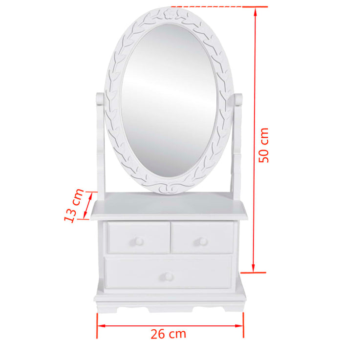 Vanity Makeup Table with Oval Swing Mirror MDF.