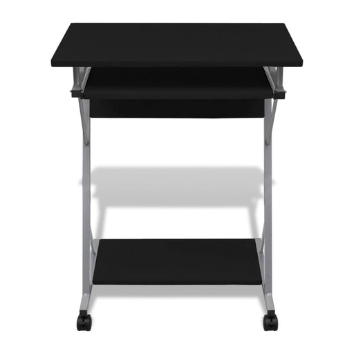 Compact Computer Desk with Pull-out Keyboard Tray Black.