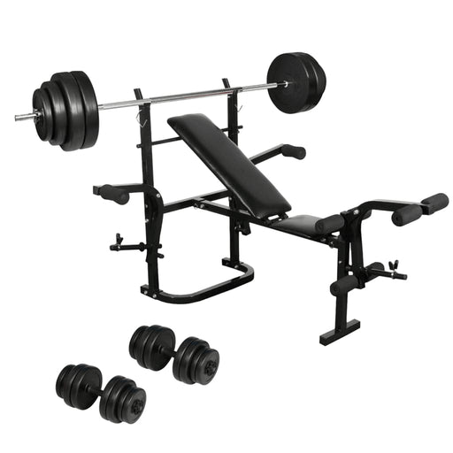 Folding Weight Bench Dumbbell Barbell Set Home Gym.