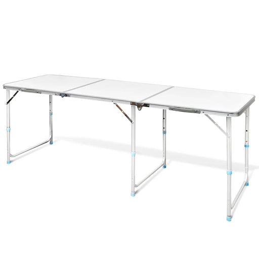 Foldable Camping Table Height Adjustable Aluminium 180 x 60 cm.