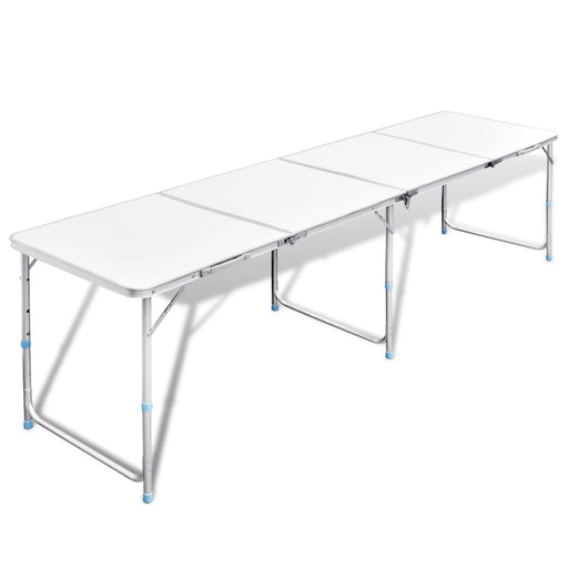 Foldable Camping Table Height Adjustable Aluminium 240 x 60 cm.