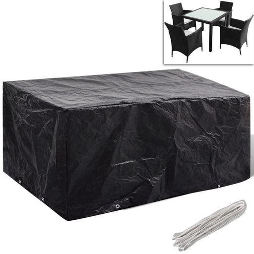 Garden Furniture Cover 4 Person Poly Rattan Set 8 Eyelets 180 x 140cm.