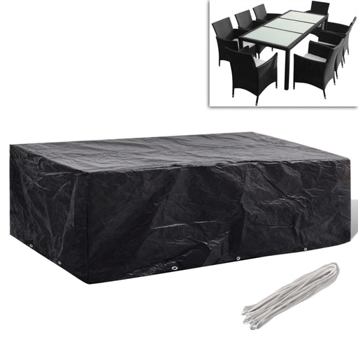 Garden Furniture Cover 8 Person Poly Rattan Set 10 Eyelets 300x140cm.