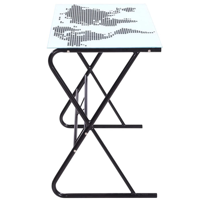 Glass Desk with World Map Pattern.