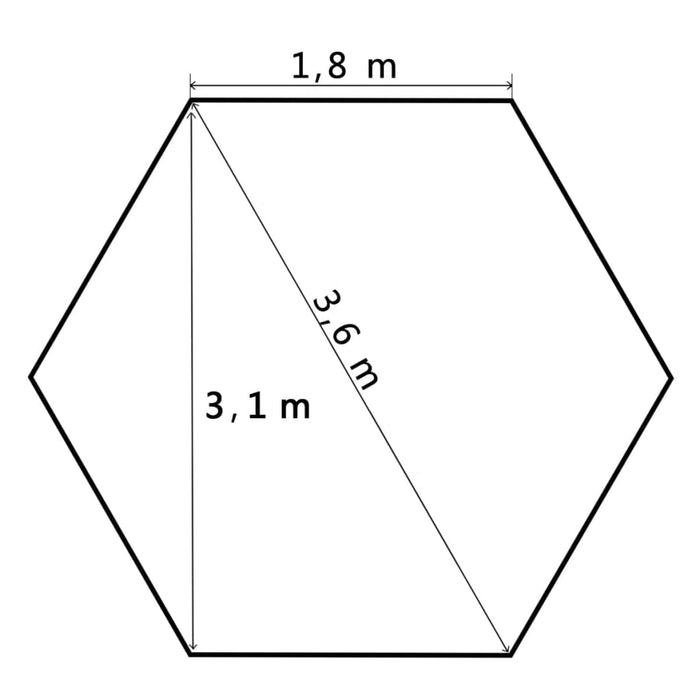 Hexagonal Pop-Up Foldable Marquee Cream White 3.6x3.1 m.