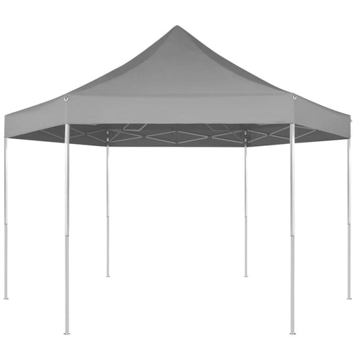 Hexagonal Pop-Up Foldable Marquee Grey 3.6x3.1 m.