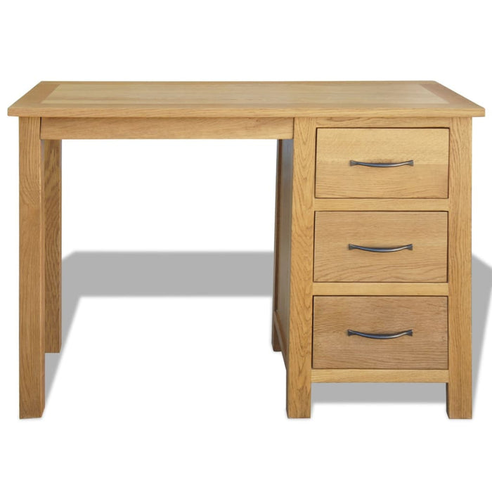 Desk with 3 Drawers Solid Oak Wood 106 cm