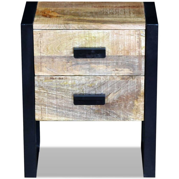 Side Table with 2 Drawers Solid Mango Wood 43x33x51 cm.