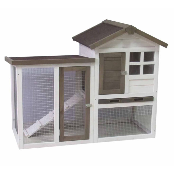 @Pet Rabbit Hutch Gerlos White and Brown
