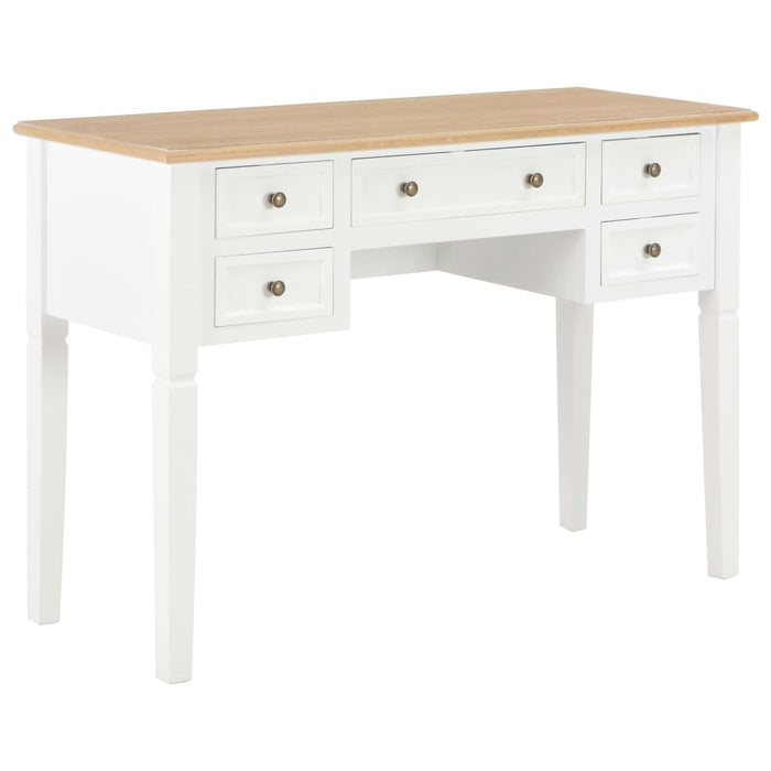 Writing Desk White 109.5x45x77.5 cm Wood.