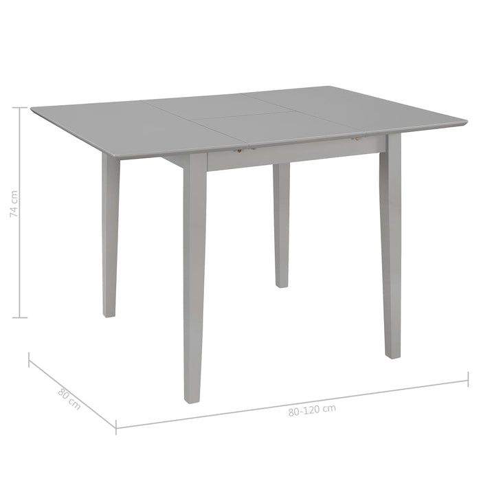 Extendable Dining Table Grey (80-120)x80x74 cm MDF.