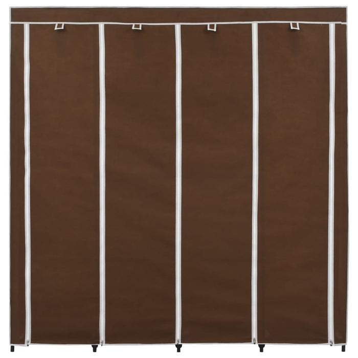 Wardrobe with 4 Compartments Brown 175x45x170 cm.
