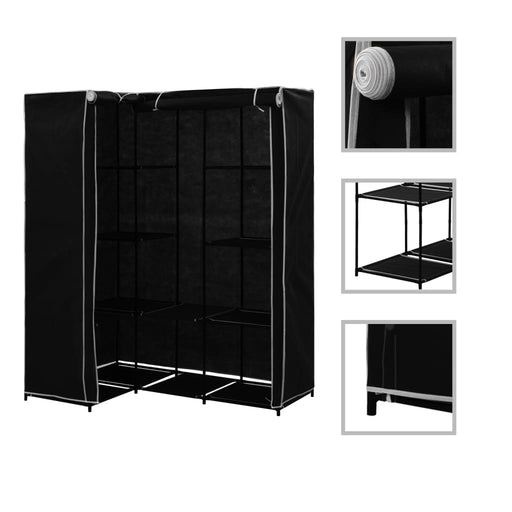 Corner Wardrobe Black 130x87x169 cm.