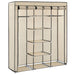 Wardrobe with Compartments and Rods Cream 150x45x175 cm Fabric.