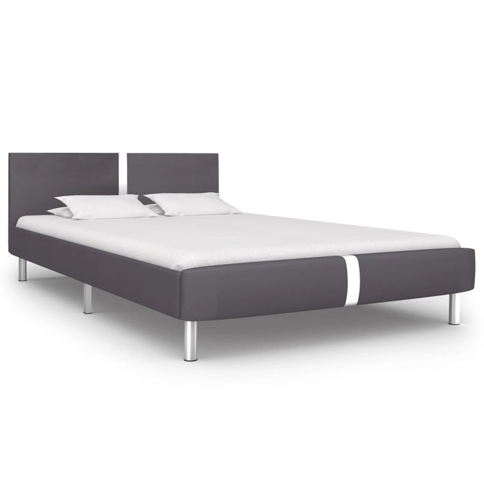 Bed Frame Grey Faux Leather 135x190 cm 4FT6 Double.