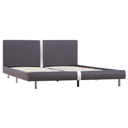 Bed Frame Grey Faux Leather 150x200 cm 5FT King Size.