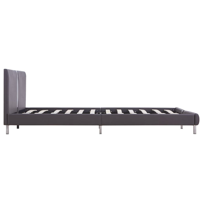 Bed Frame Grey Faux Leather 150x200 cm 5FT King Size.