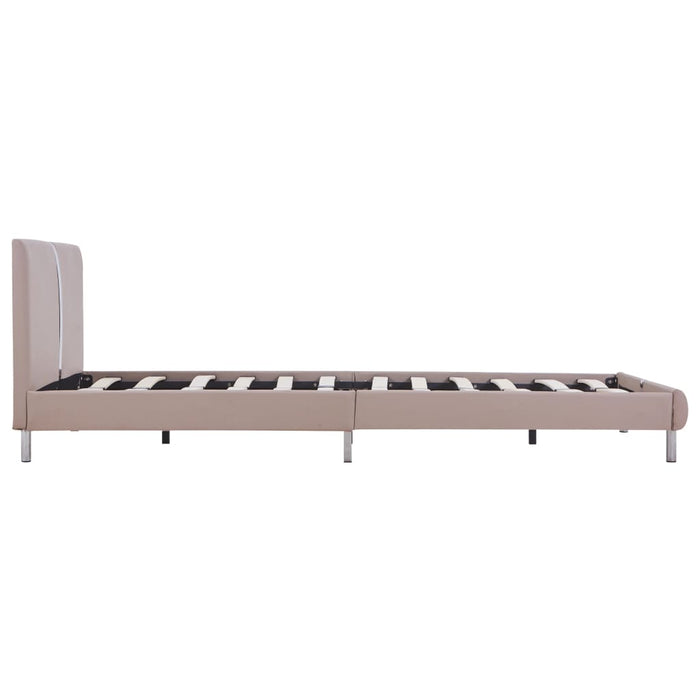 Bed Frame Cappuccino Faux Leather 120x190 cm 4FT Small Double.