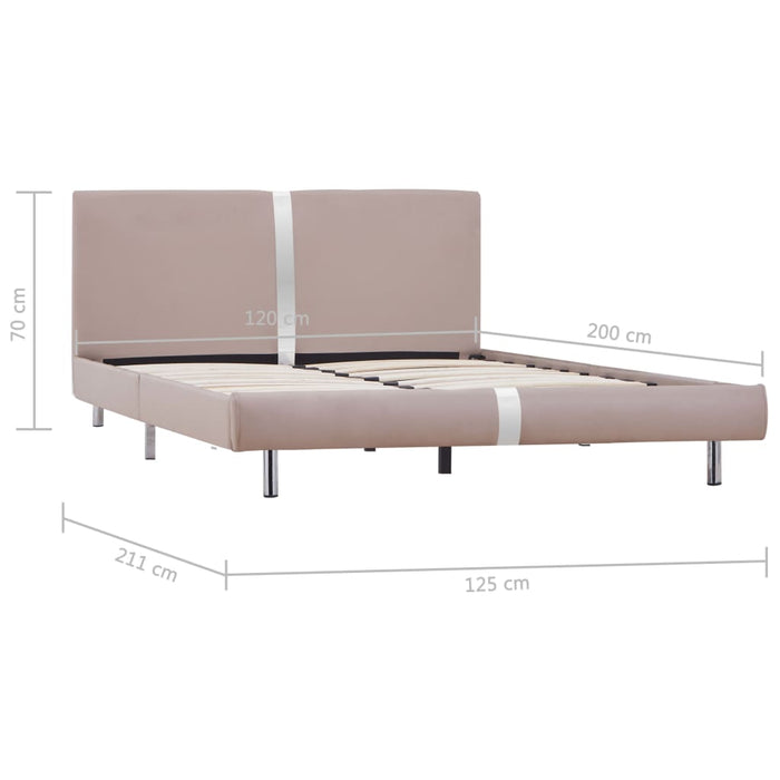 Bed Frame Cappuccino Faux Leather 120x190 cm 4FT Small Double.