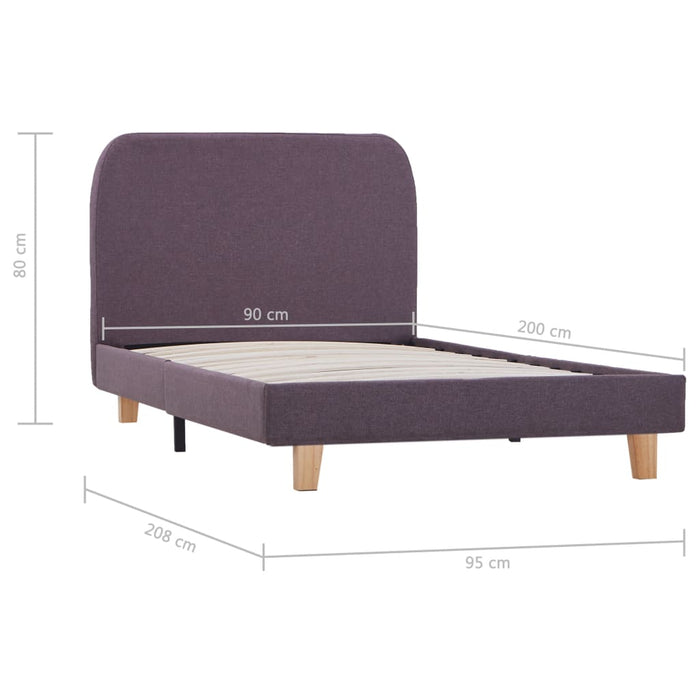 Bed Frame Taupe Fabric 90x190 cm 3FT Single.