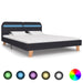 Bed Frame with LED Dark Grey Fabric 150x200 cm 5FT King Size.