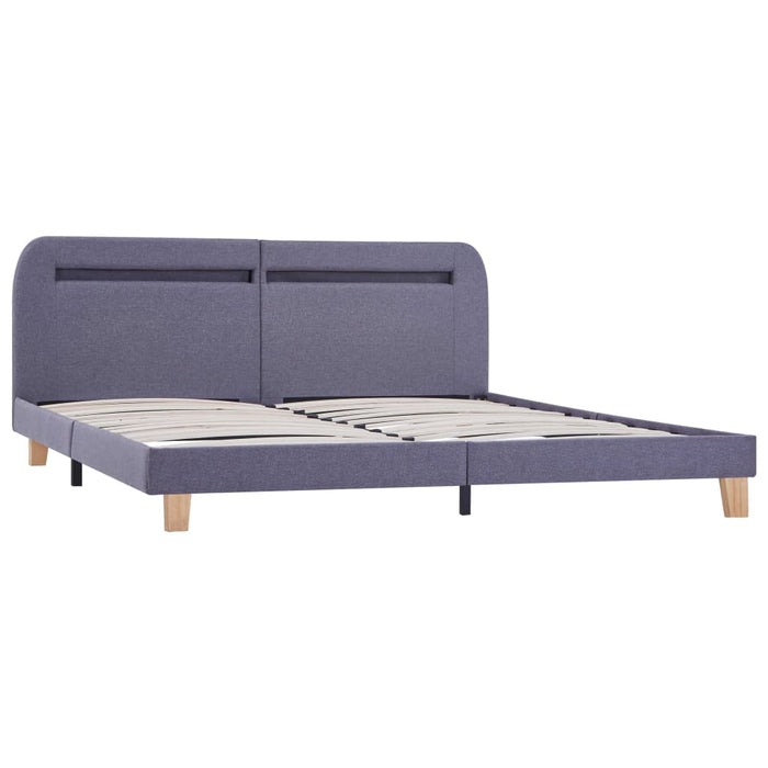 Bed Frame with LED Light Grey Fabric 150x200 cm 5FT King Size.