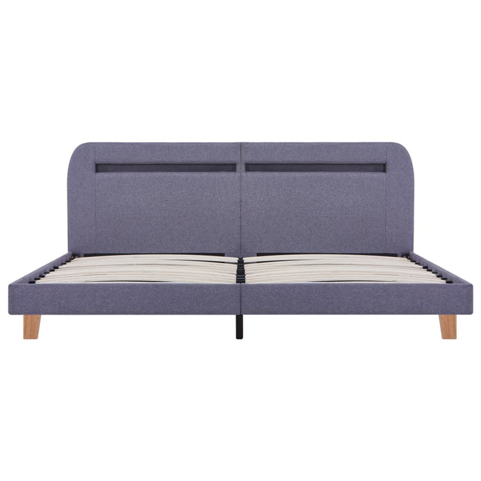 Bed Frame with LED Light Grey Fabric 150x200 cm 5FT King Size.