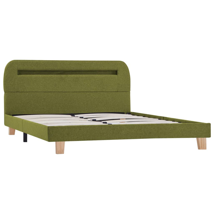 Bed Frame with LED Green Fabric 135x190 cm 4FT6 Double.