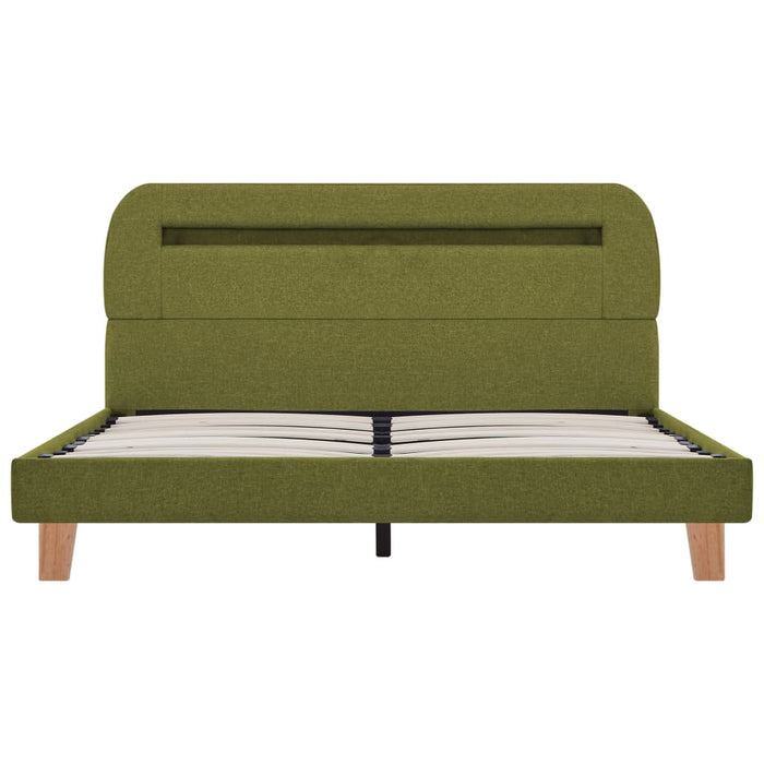 Bed Frame with LED Green Fabric 135x190 cm 4FT6 Double.
