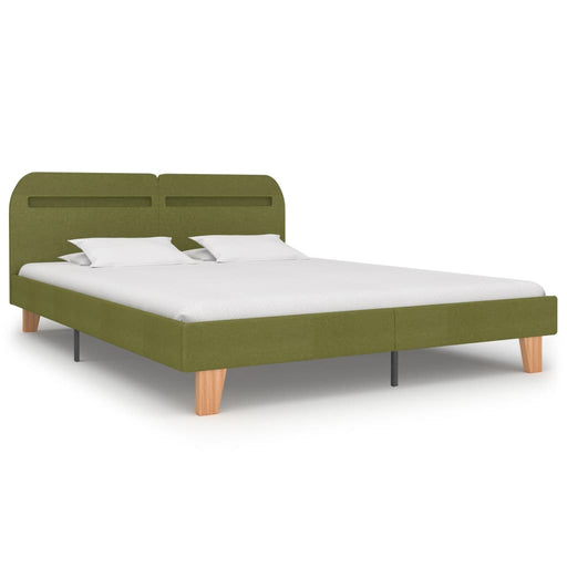 Bed Frame with LED Green Fabric 150x200 cm 5FT King Size.