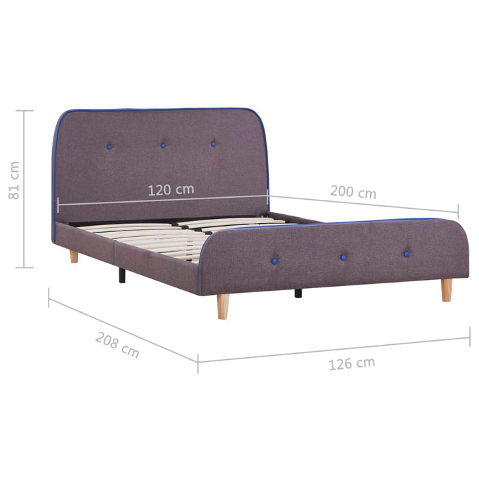 Bed Frame Taupe Fabric 120x190 cm 4FT Small Double.