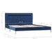 Bed Frame with LED Blue Fabric 135x190 cm 4FT6 Double.
