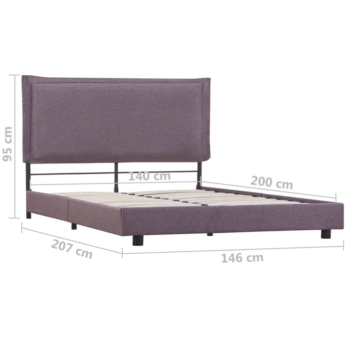 Bed Frame Taupe Fabric 135x190 cm 4FT6 Double.