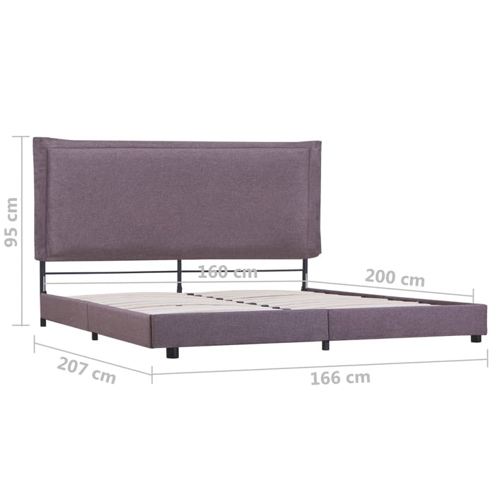 Bed Frame Taupe Fabric 150x200 cm 5FT King Size.