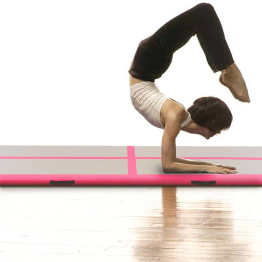 Inflatable Gymnastics Mat with Pump 500x100x10 cm PVC Pink.